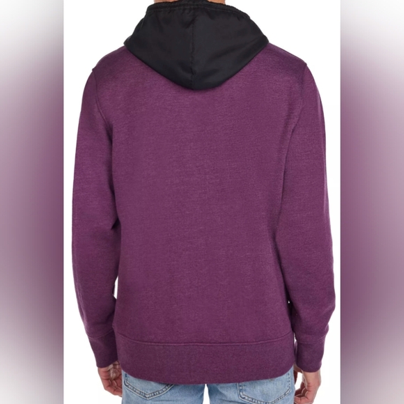 Champion Fleece Woven-Mix Half Zip Two Tone Hoodie Size L Used Excellent - Picture 2 of 8